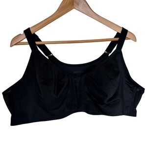 Catherines Intimates Plus Size Front Closure Wireless Bra Black 48D Mesh Panels